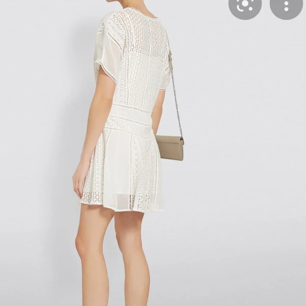 NEW • All Saints • Cindi Lace Mini Dress Oyster White 2 Womens - Picture 2 of 5
